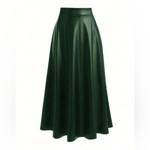 NWOT Faux Leather Flare Skirt